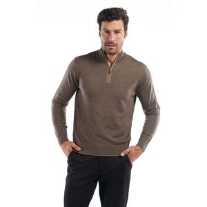 Raffi‎ The Palmer Pullover Wool Sweater Sz XXL Long Sleeve Quarter Zip Mock Neck